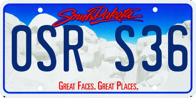 SD license plate 0SRS36