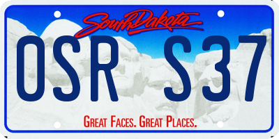 SD license plate 0SRS37