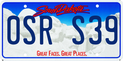 SD license plate 0SRS39