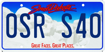 SD license plate 0SRS40