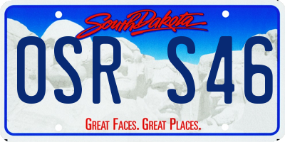 SD license plate 0SRS46