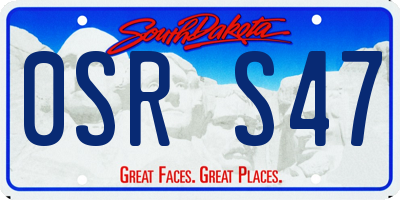 SD license plate 0SRS47