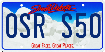 SD license plate 0SRS50