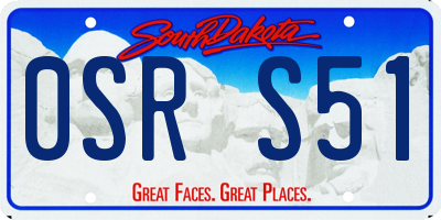 SD license plate 0SRS51