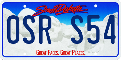 SD license plate 0SRS54