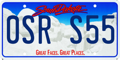 SD license plate 0SRS55