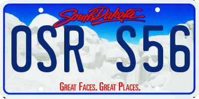 SD license plate 0SRS56