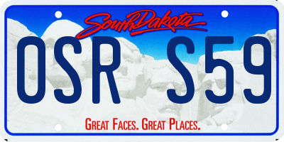 SD license plate 0SRS59