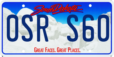 SD license plate 0SRS60