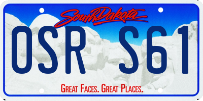 SD license plate 0SRS61