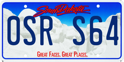 SD license plate 0SRS64