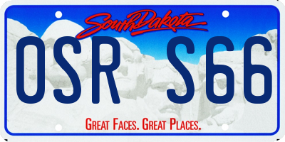 SD license plate 0SRS66