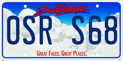 SD license plate 0SRS68