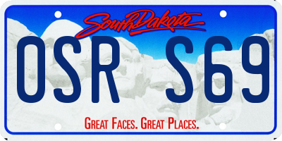 SD license plate 0SRS69