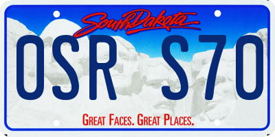 SD license plate 0SRS70