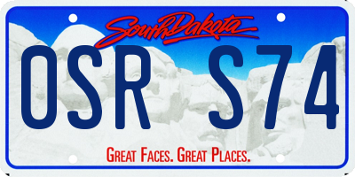 SD license plate 0SRS74