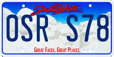 SD license plate 0SRS78