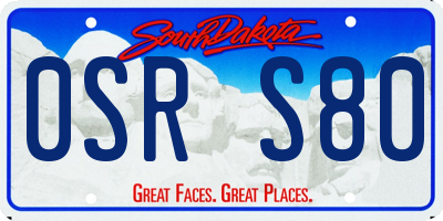 SD license plate 0SRS80