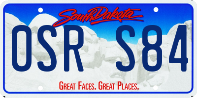 SD license plate 0SRS84