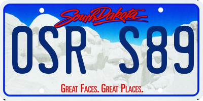 SD license plate 0SRS89