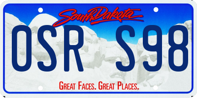 SD license plate 0SRS98