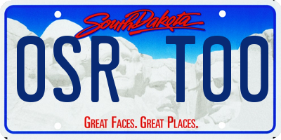 SD license plate 0SRT00