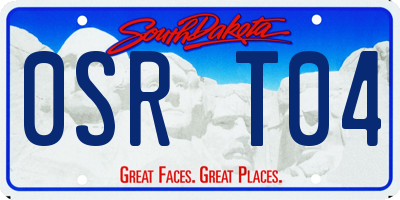 SD license plate 0SRT04