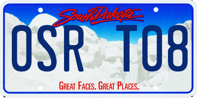 SD license plate 0SRT08