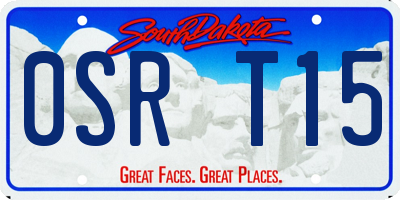 SD license plate 0SRT15
