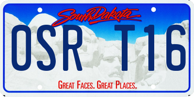 SD license plate 0SRT16