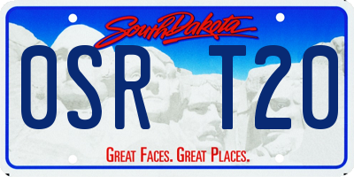 SD license plate 0SRT20