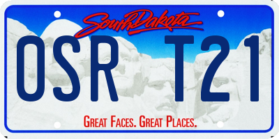 SD license plate 0SRT21