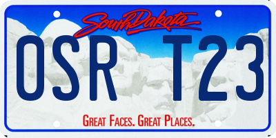 SD license plate 0SRT23