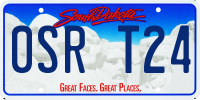 SD license plate 0SRT24