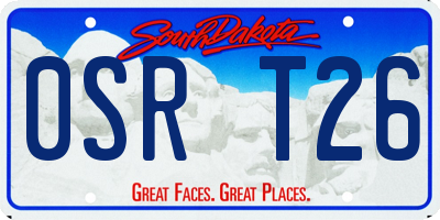SD license plate 0SRT26
