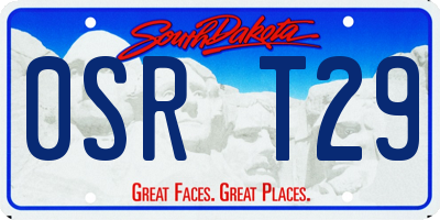SD license plate 0SRT29