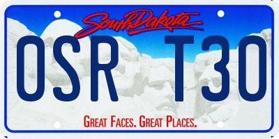 SD license plate 0SRT30