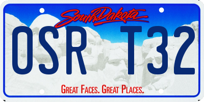 SD license plate 0SRT32