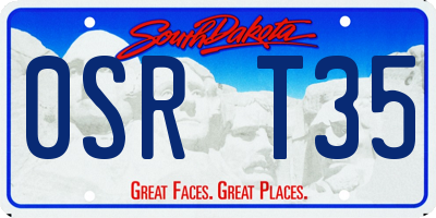 SD license plate 0SRT35