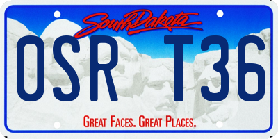SD license plate 0SRT36