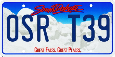 SD license plate 0SRT39