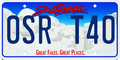 SD license plate 0SRT40