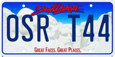 SD license plate 0SRT44