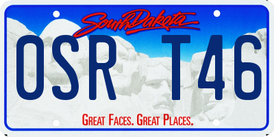 SD license plate 0SRT46