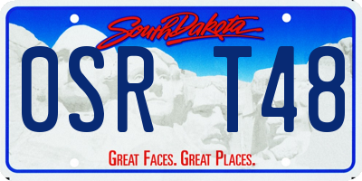 SD license plate 0SRT48