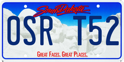 SD license plate 0SRT52