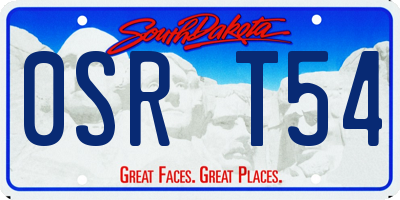 SD license plate 0SRT54