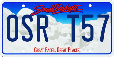 SD license plate 0SRT57