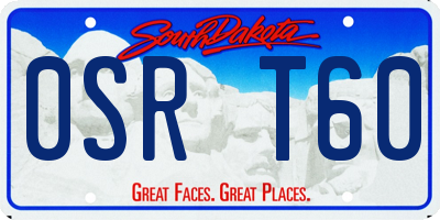 SD license plate 0SRT60