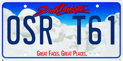 SD license plate 0SRT61
